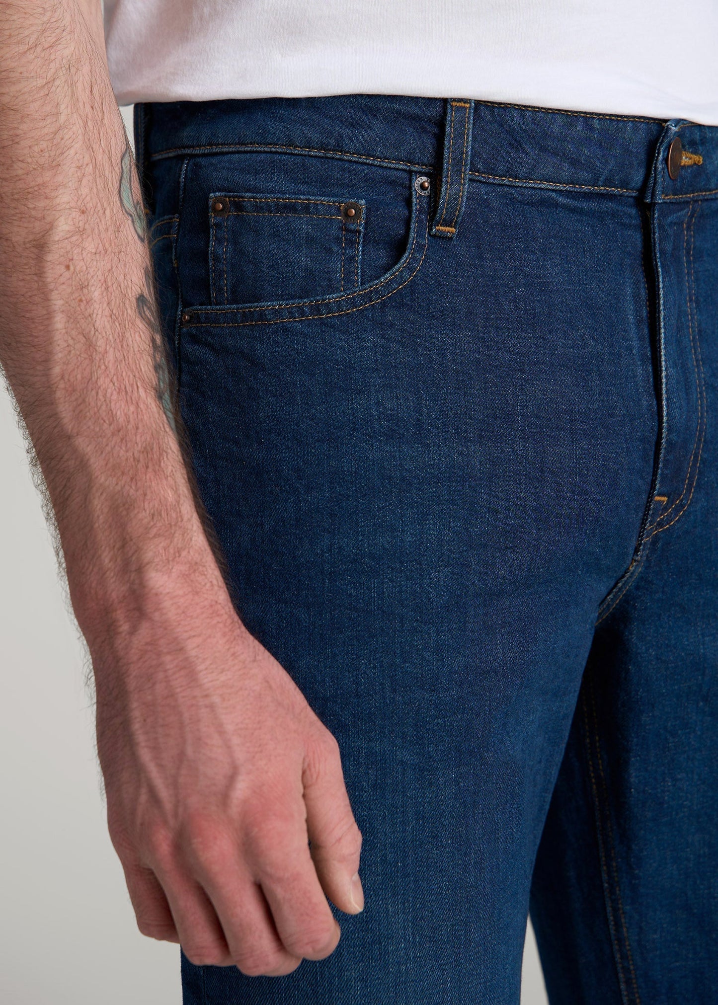 American Tall Men Americana Collection J1 Straight Fit Jeans For Tall Men in Crown Blue