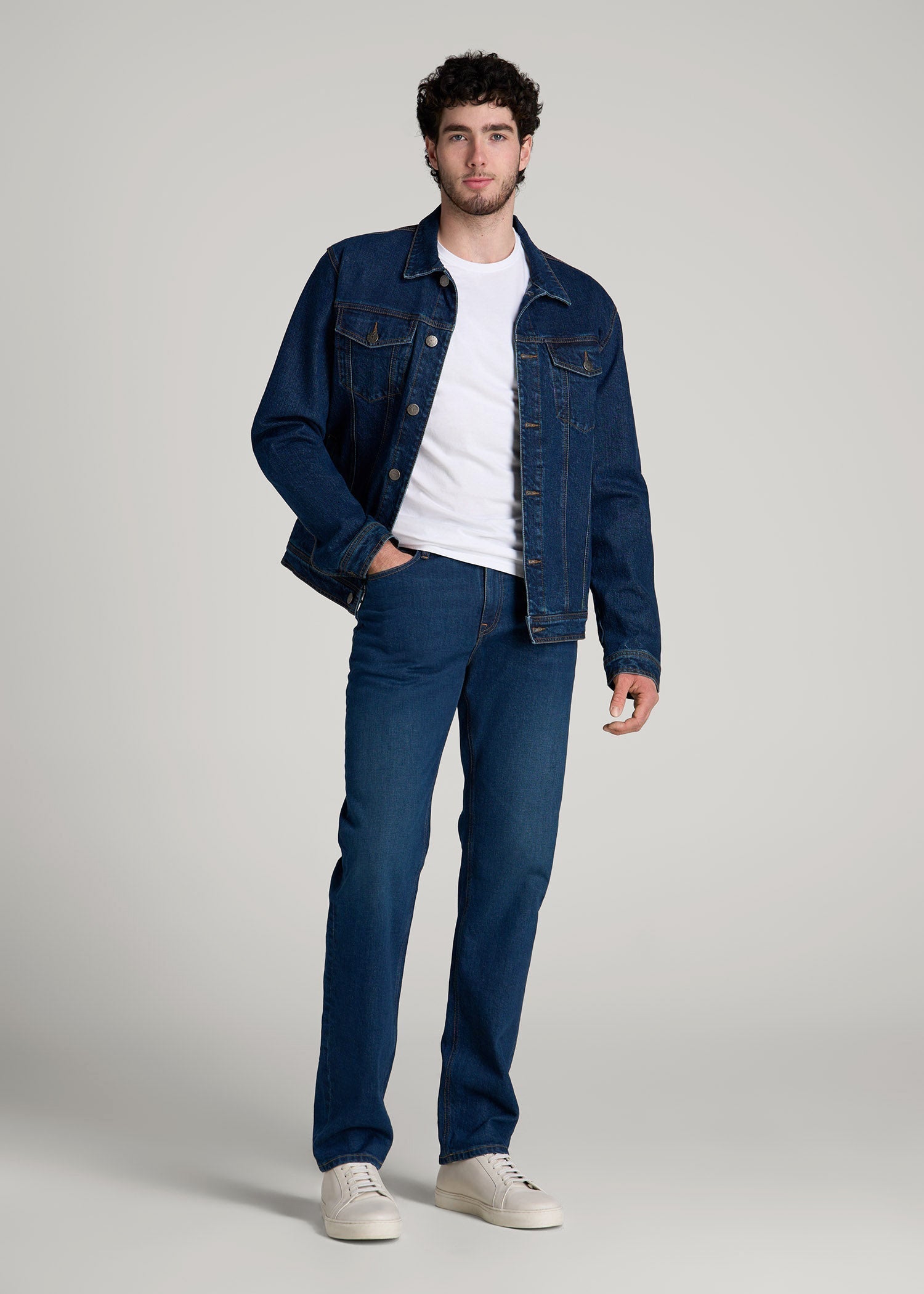 American Tall Men Americana Collection J1 Straight Fit Jeans For Tall Men in Crown Blue
