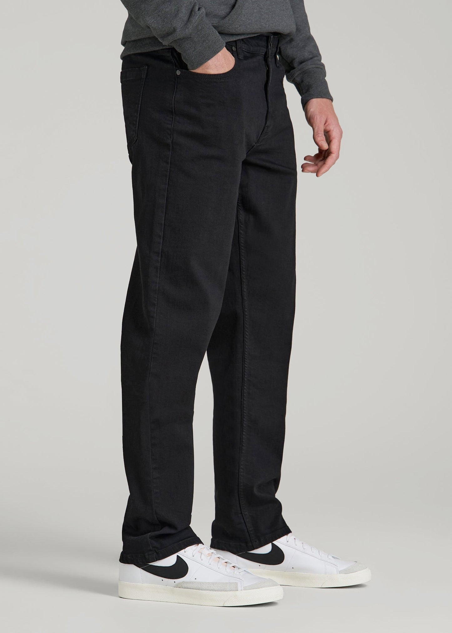 American Tall Men A.T. Basics Men's J1 Straight Fit Jeans for Tall Men in Black