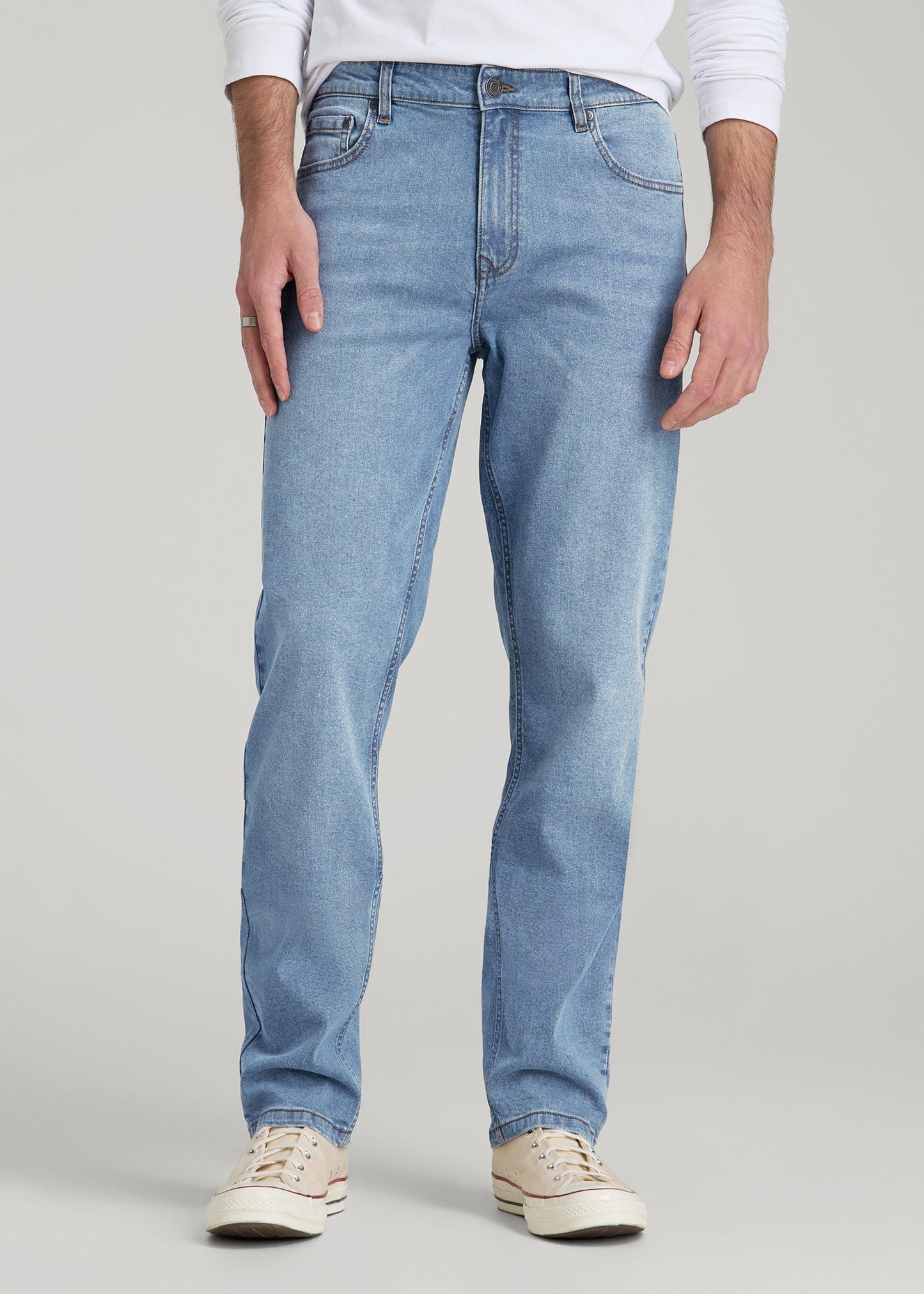 American Tall Men A.T. Basics Men's J1 Straight Fit Jeans for Tall Men in Tufts Blue
