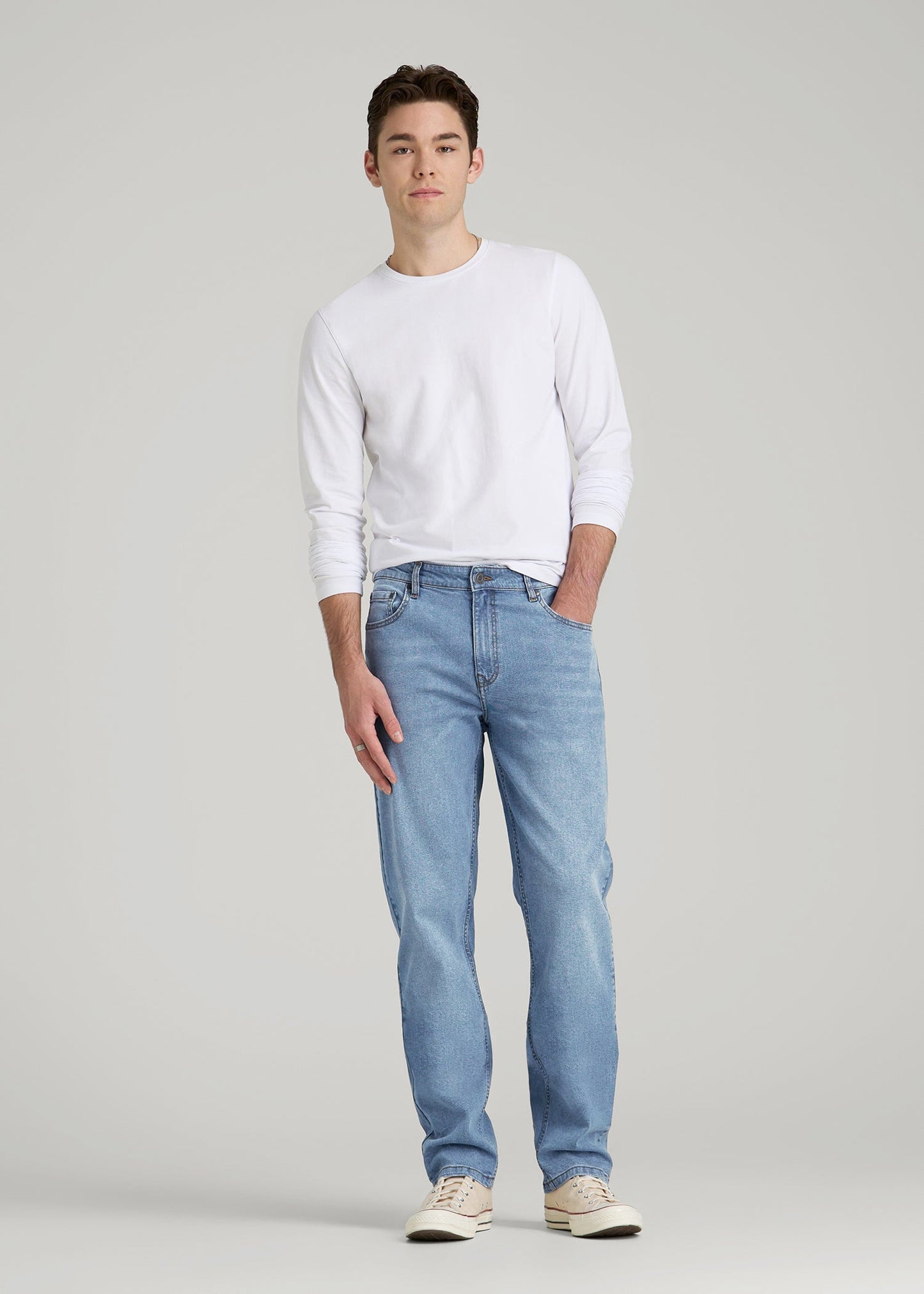 American Tall Men A.T. Basics Men's J1 Straight Fit Jeans for Tall Men in Tufts Blue