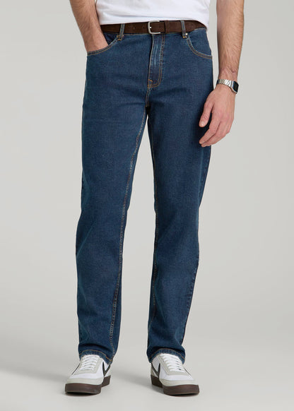 American Tall Men A.T. Basics Men's J1 Straight Fit Jeans for Tall Men in Charged Blue