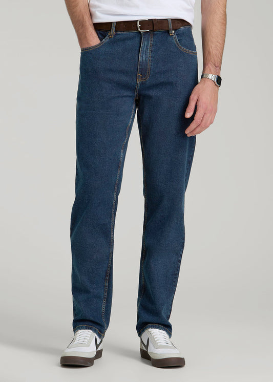 American Tall Men A.T. Basics Men's J1 Straight Fit Jeans for Tall Men in Charged Blue