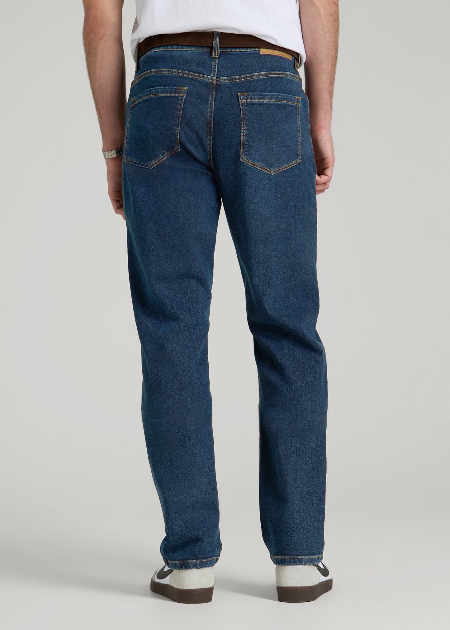 American Tall Men A.T. Basics Men's J1 Straight Fit Jeans for Tall Men in Charged Blue