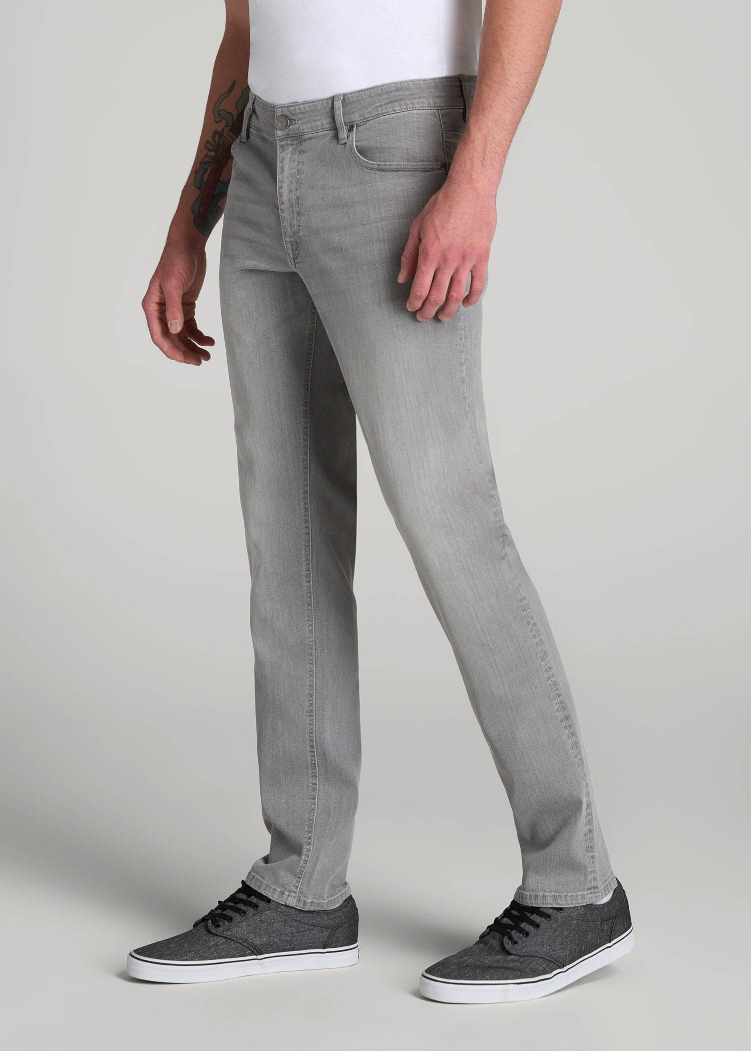 American Tall Men Carman TAPERED Jeans for Tall Men in Concrete Grey