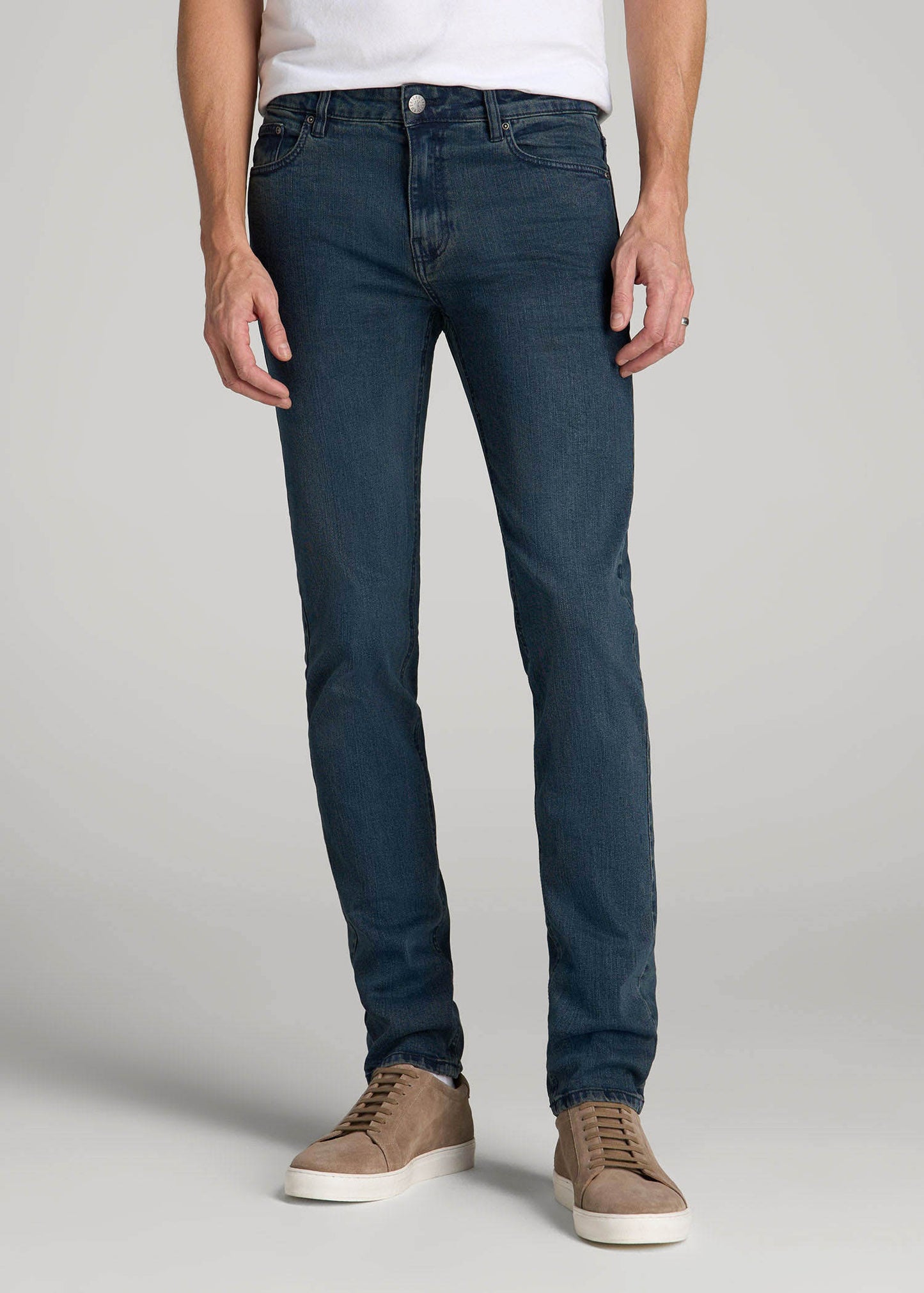 American Tall Men Dylan Slim Fit Jeans for Tall Men in Coastal Blue