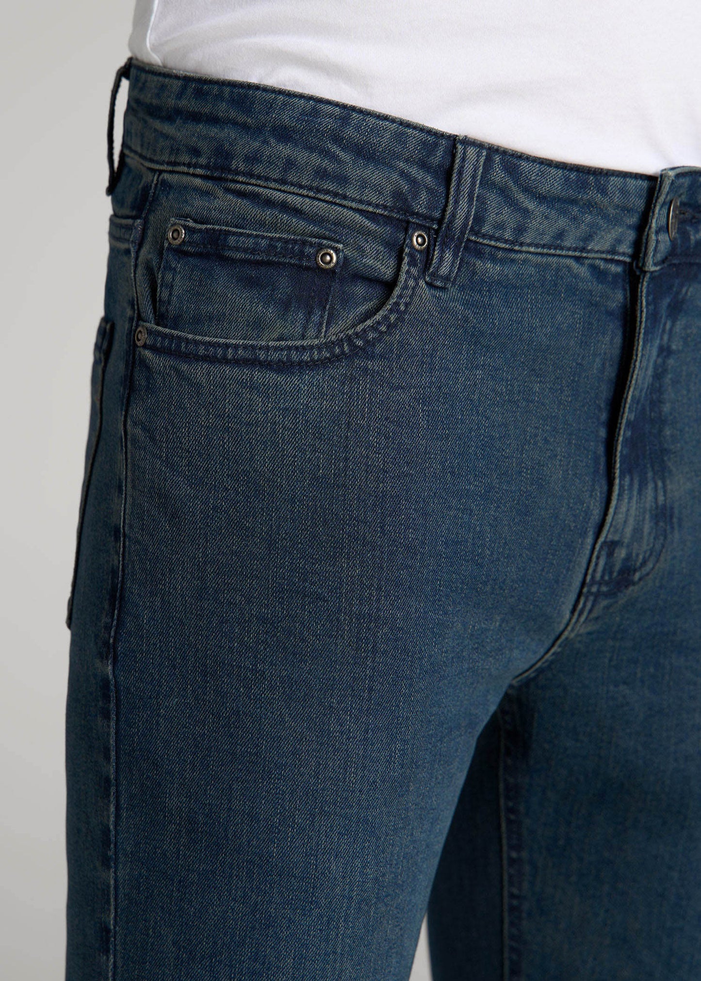 American Tall Men Dylan Slim Fit Jeans for Tall Men in Coastal Blue