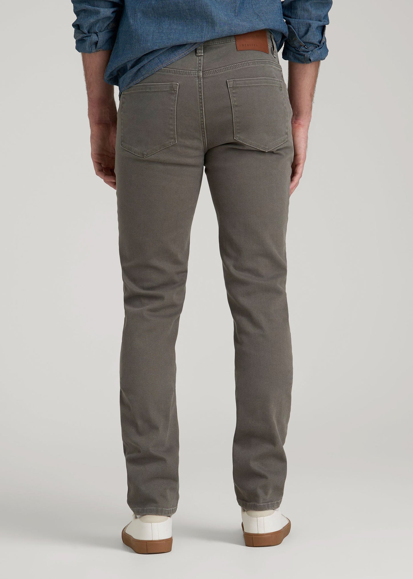 American Tall Men Dylan Slim Fit Colored Jeans for Tall Men in Sage