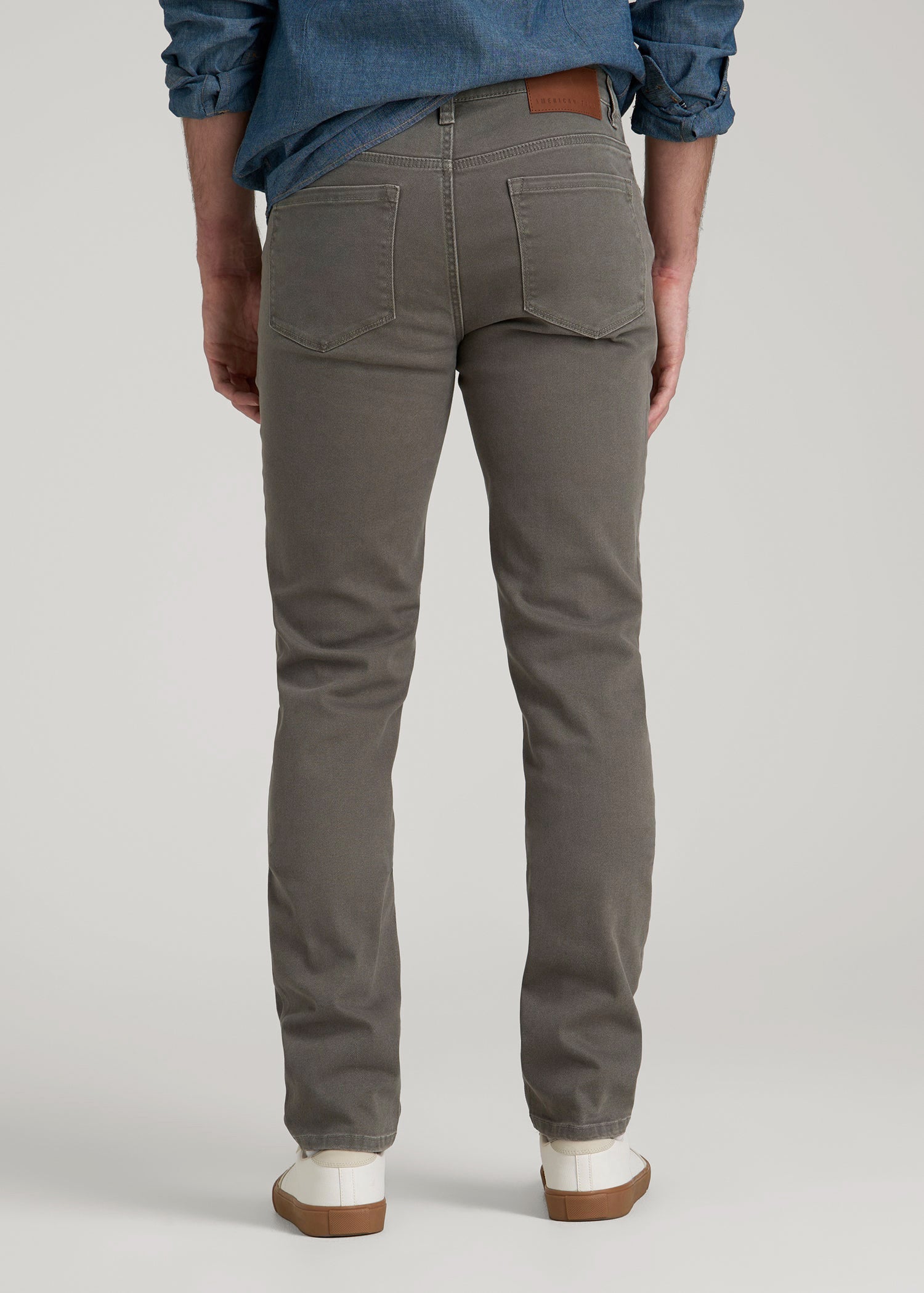 American Tall Men Dylan Slim Fit Colored Jeans for Tall Men in Sage