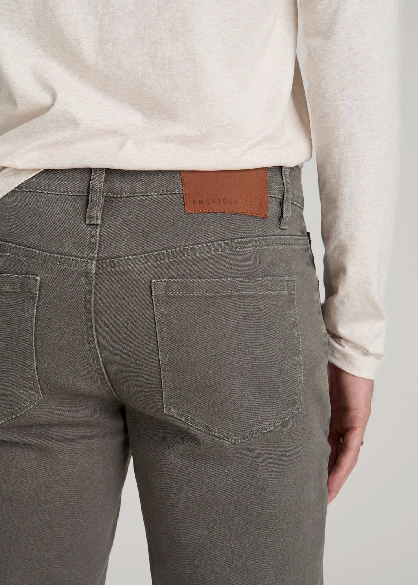 American Tall Men Carman Tapered Fit Colored Jeans for Tall Men in Sage