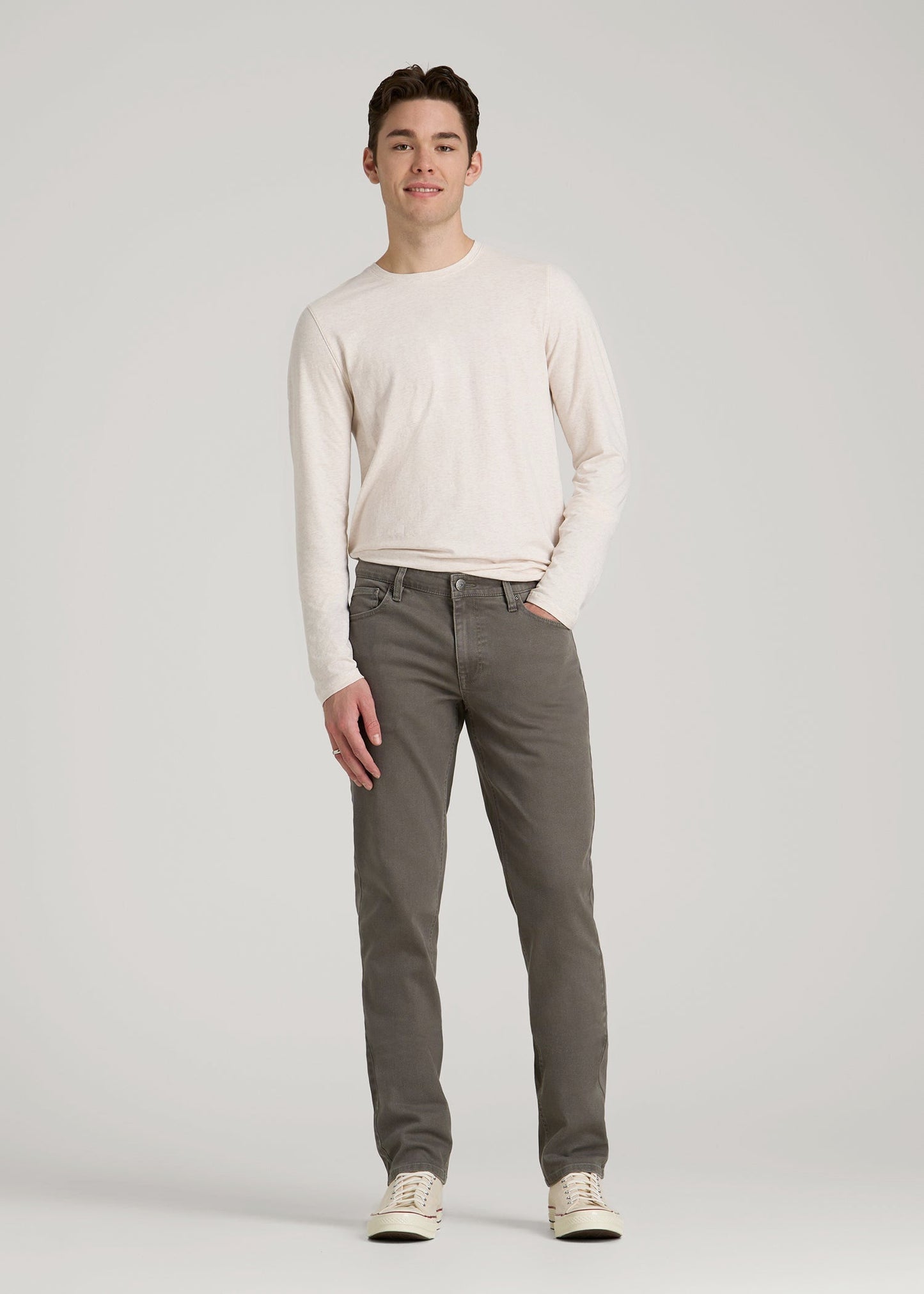 American Tall Men Carman Tapered Fit Colored Jeans for Tall Men in Sage