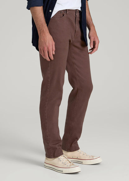 American Tall Men Dylan Slim Fit Colored Jeans for Tall Men in Dark Toffee