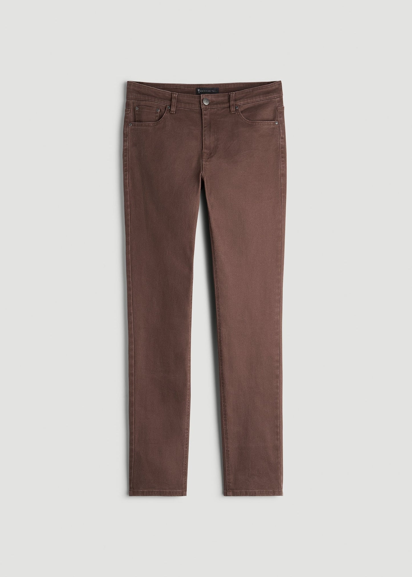 American Tall Men Dylan Slim Fit Colored Jeans for Tall Men in Dark Toffee