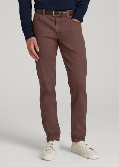 American Tall Men Carman Tapered Fit Colored Jeans for Tall Men in Dark Toffee