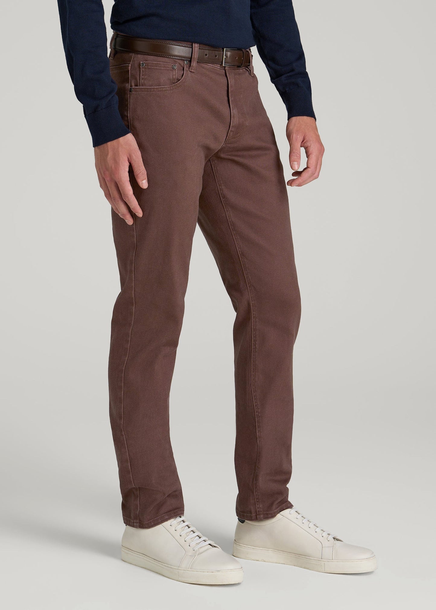 American Tall Men Carman Tapered Fit Colored Jeans for Tall Men in Dark Toffee