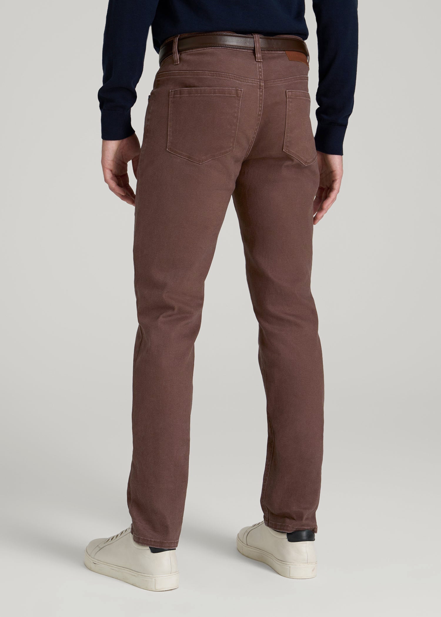 American Tall Men Carman Tapered Fit Colored Jeans for Tall Men in Dark Toffee