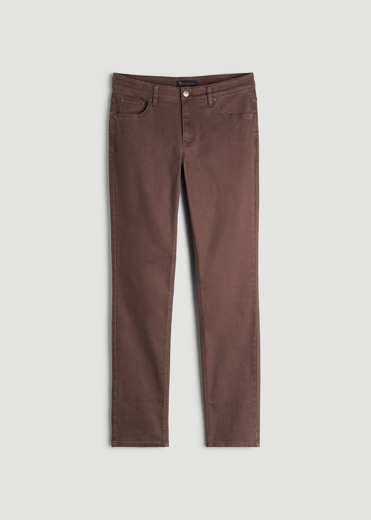 American Tall Men Carman Tapered Fit Colored Jeans for Tall Men in Dark Toffee
