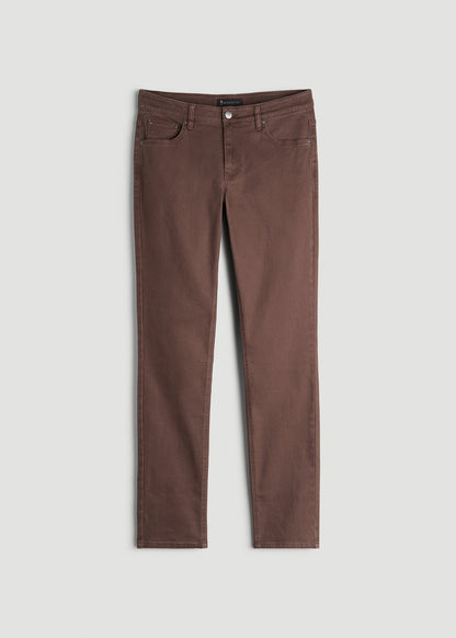 American Tall Men Carman Tapered Fit Colored Jeans for Tall Men in Dark Toffee