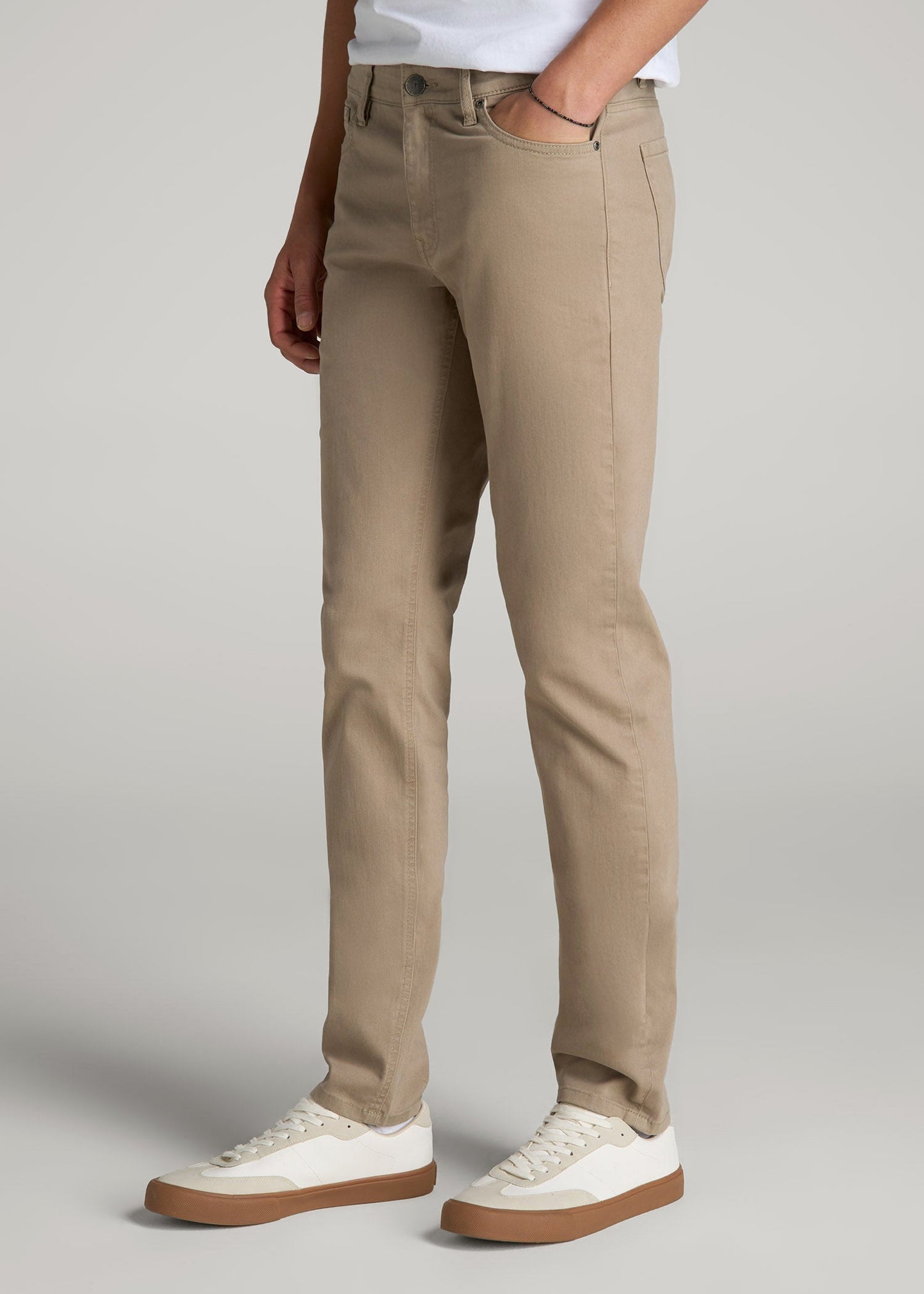 American Tall Men Dylan Slim Fit Colored Jeans for Tall Men in Clay Wash