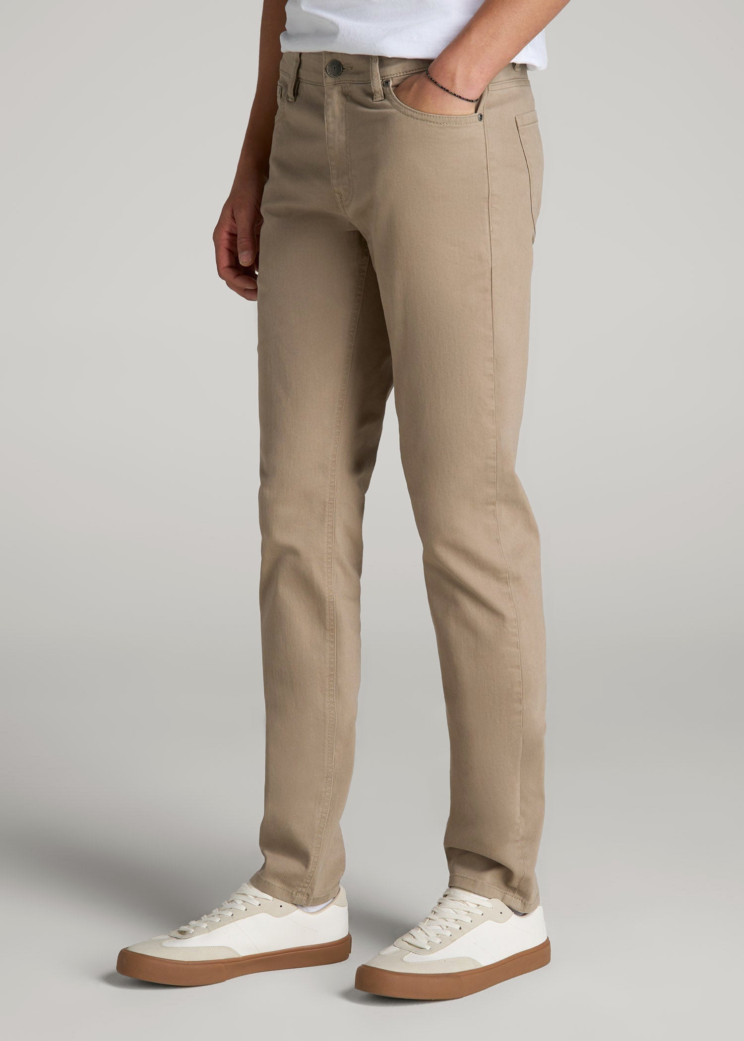 American Tall Men Dylan Slim Fit Colored Jeans for Tall Men in Clay Wash