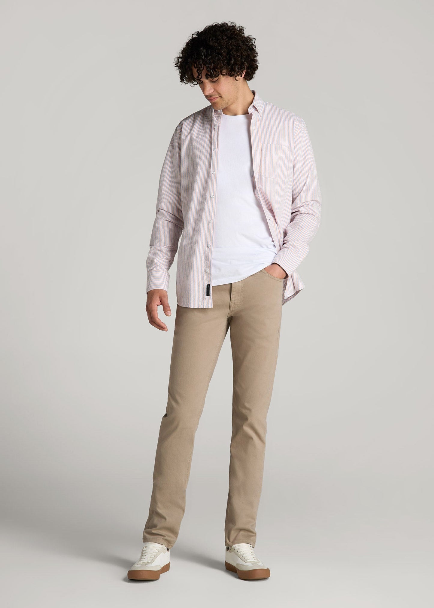American Tall Men Dylan Slim Fit Colored Jeans for Tall Men in Clay Wash