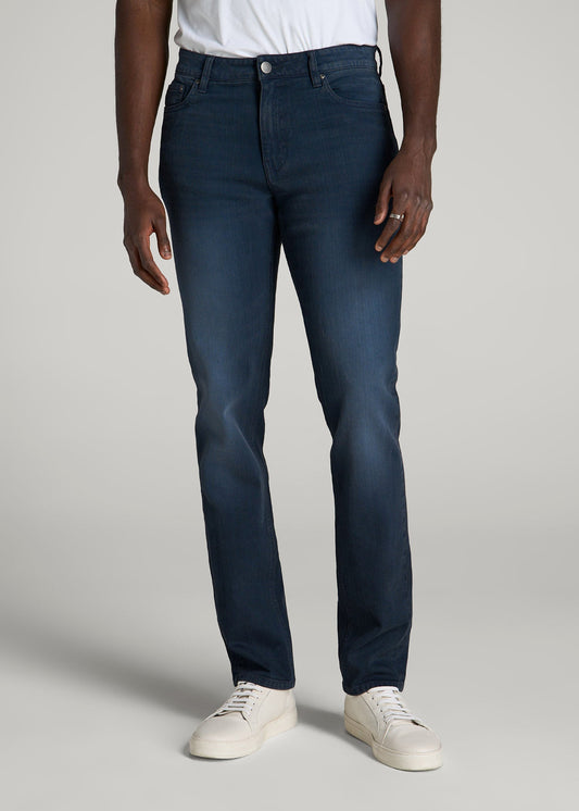 American Tall Men Dylan Slim Fit Jeans for Tall Men in Faded Blue Black