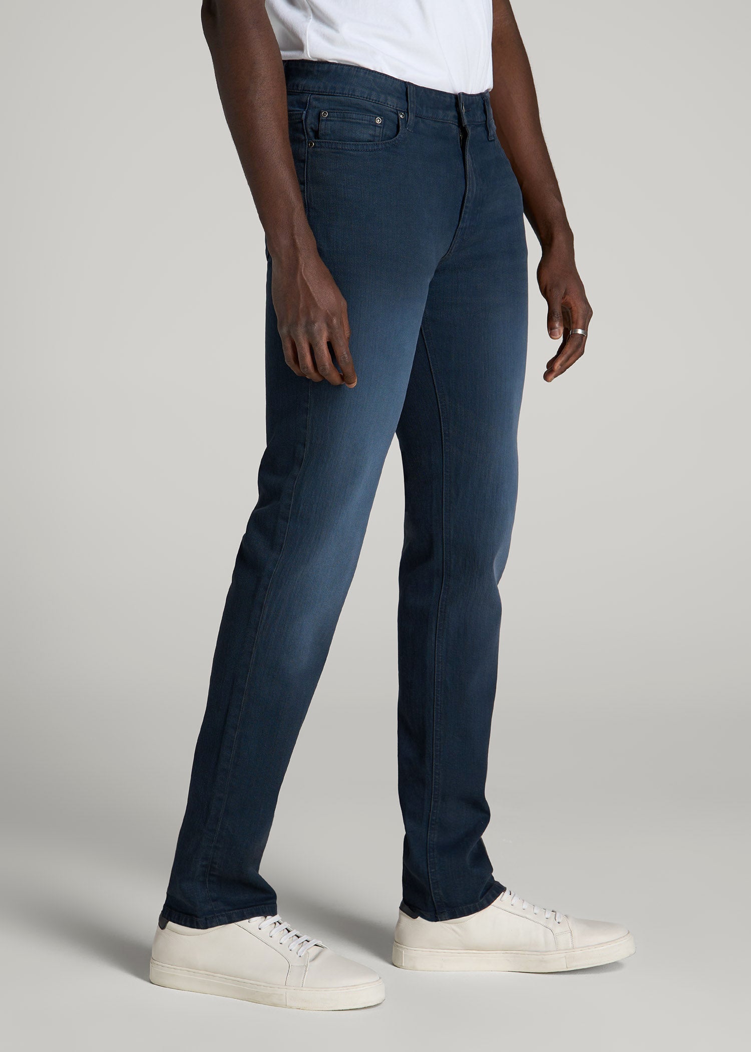 American Tall Men Dylan Slim Fit Jeans for Tall Men in Faded Blue Black