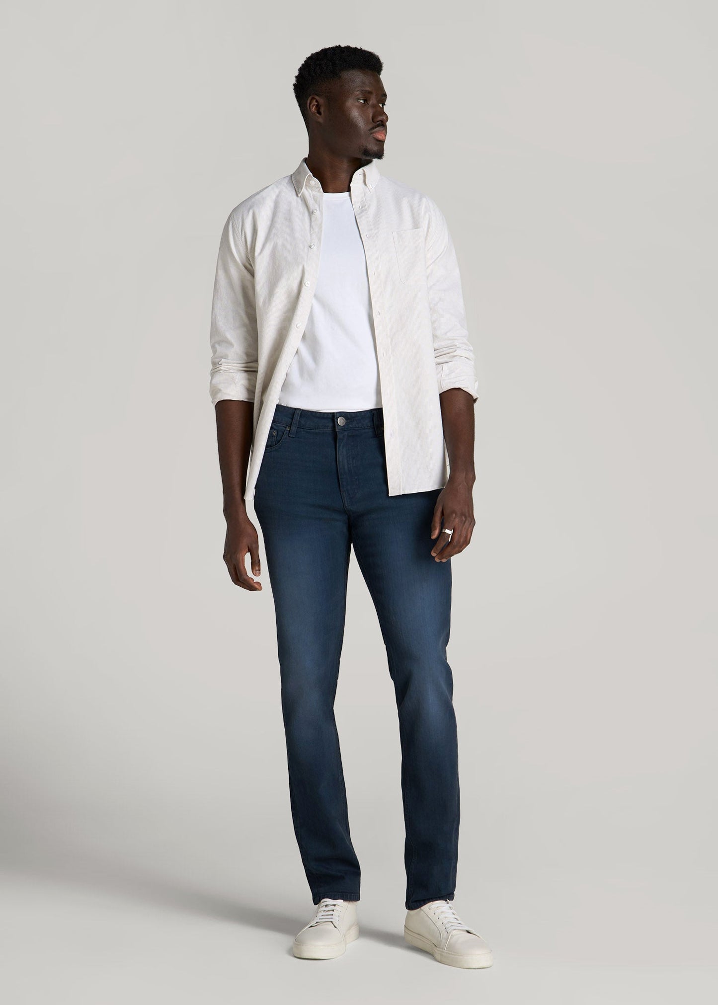 American Tall Men Dylan Slim Fit Jeans for Tall Men in Faded Blue Black