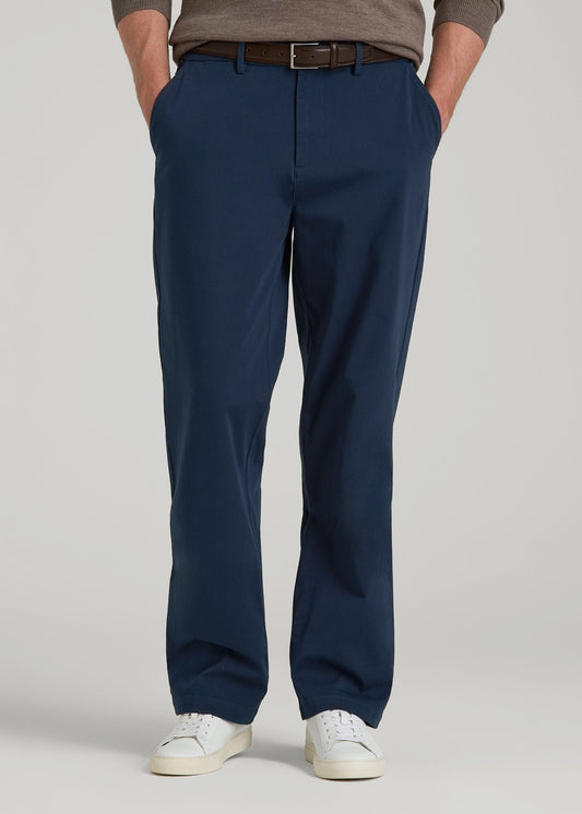 American Tall Men 4 Way Stretch Commuter RELAXED Chino Pants for Tall Men in Navy Blue