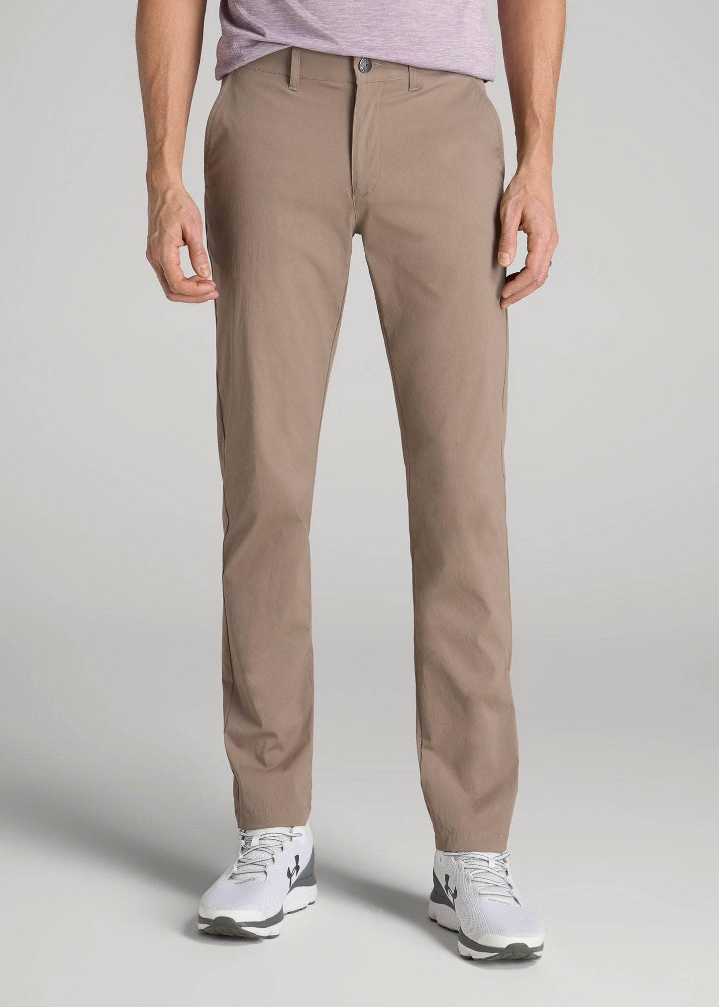 American Tall Men TAPERED FIT Traveler Chino Pants for Tall Men in Dark Sand