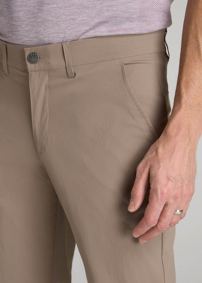American Tall Men TAPERED FIT Traveler Chino Pants for Tall Men in Dark Sand