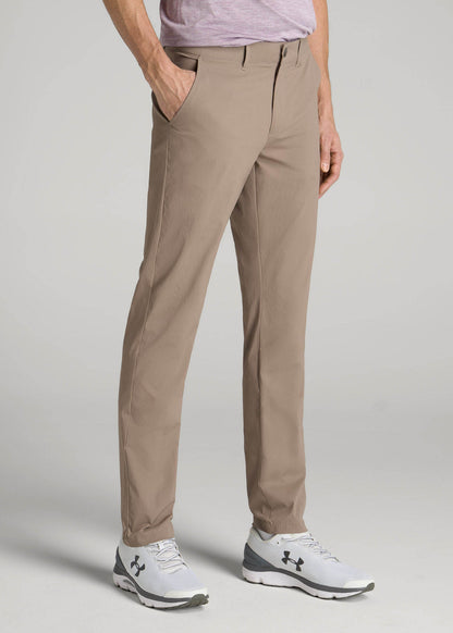 American Tall Men TAPERED FIT Traveler Chino Pants for Tall Men in Dark Sand