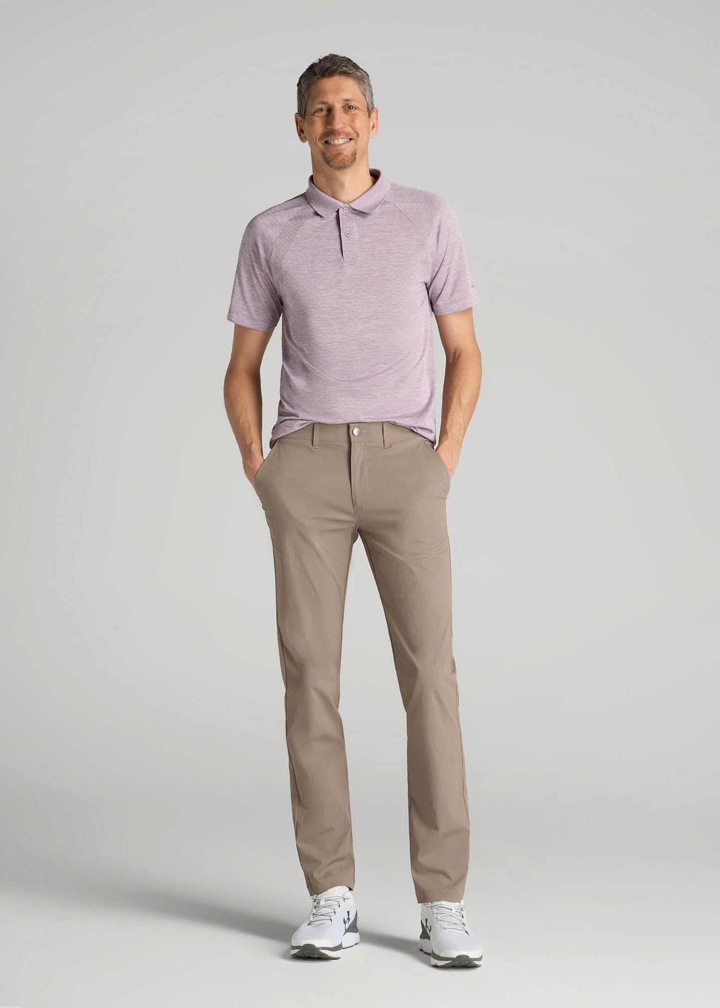 American Tall Men TAPERED FIT Traveler Chino Pants for Tall Men in Dark Sand