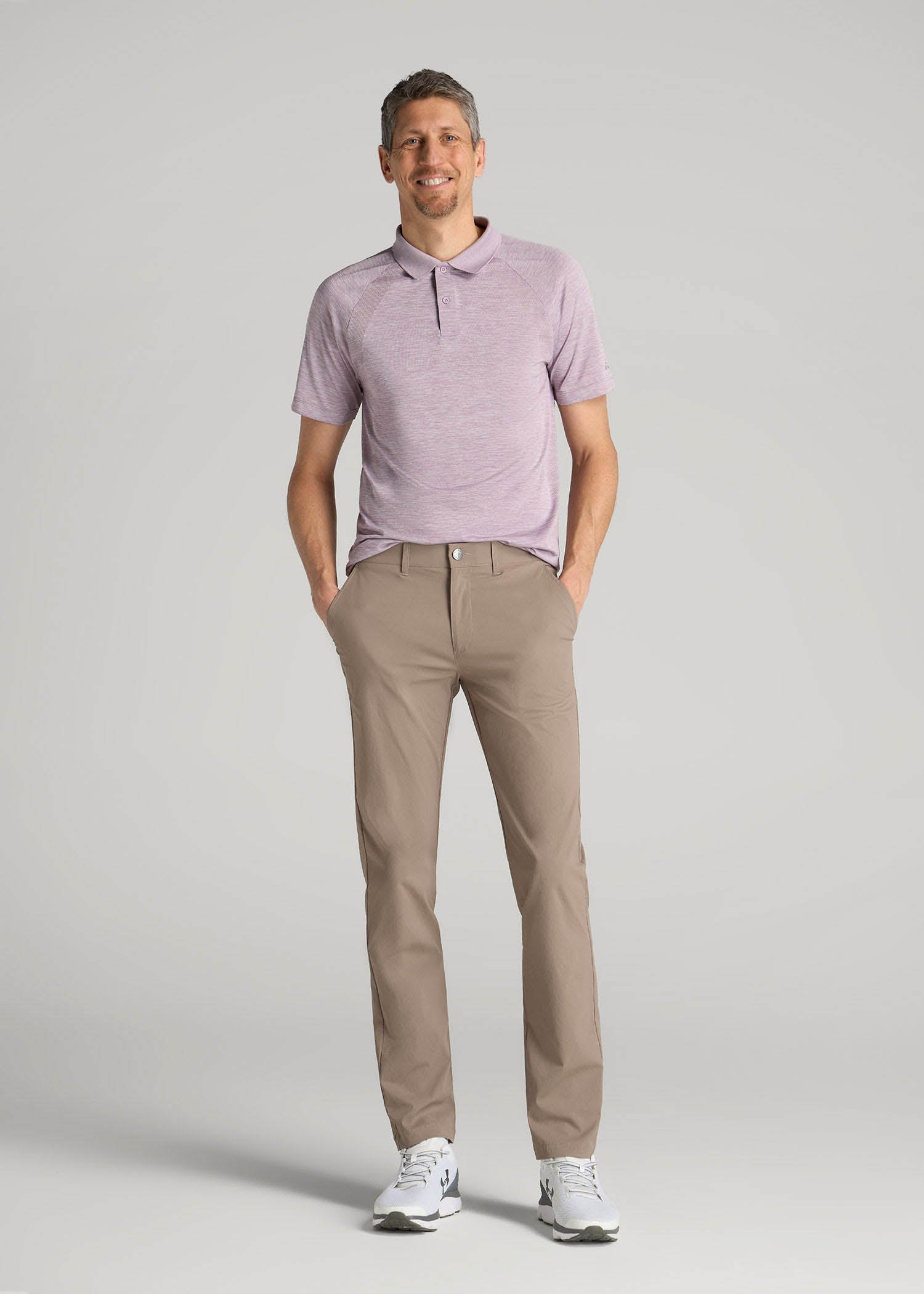 American Tall Men TAPERED FIT Traveler Chino Pants for Tall Men in Dark Sand