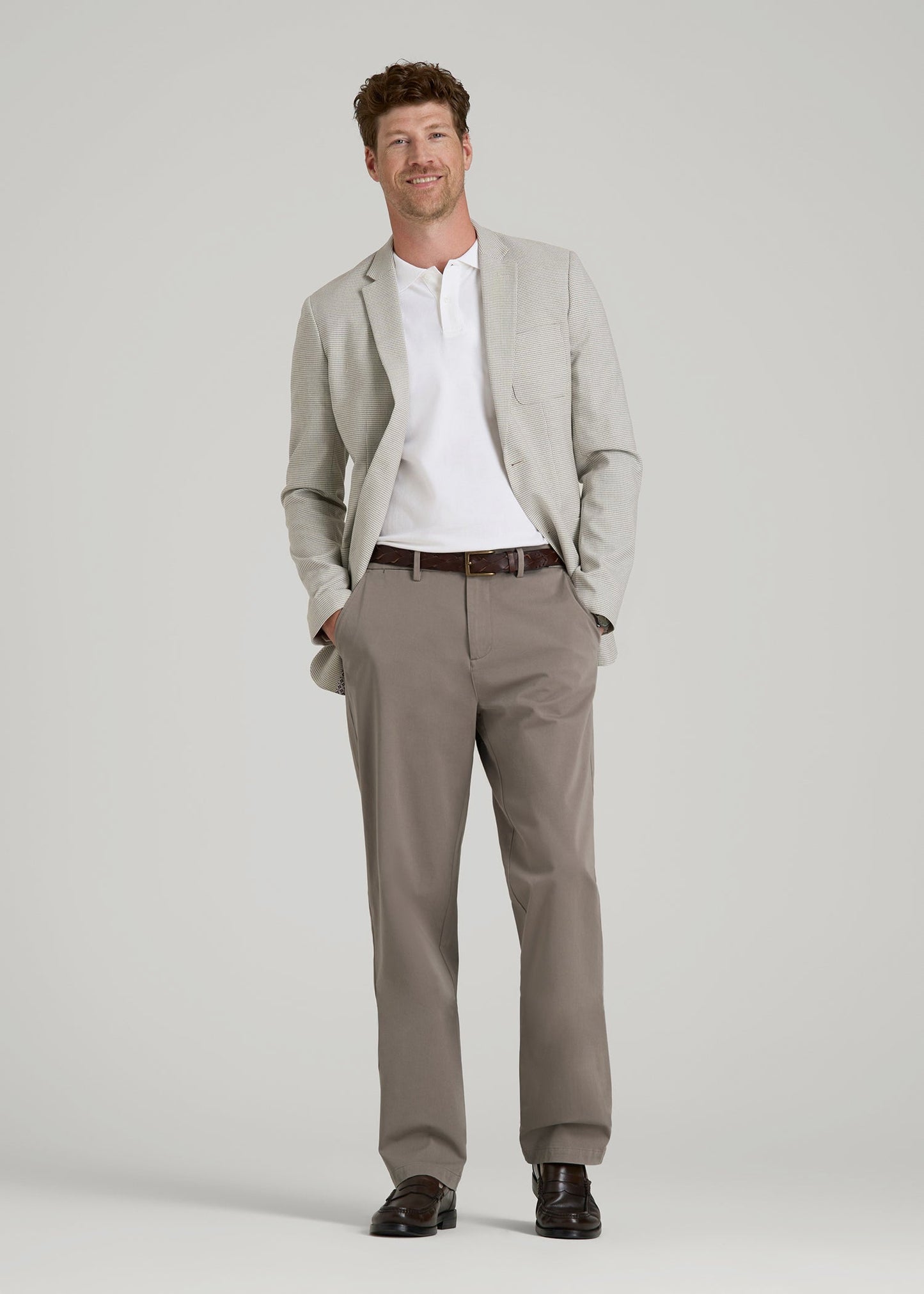 American Tall Men 4 Way Stretch Commuter RELAXED Chino Pants for Tall Men in Portobello