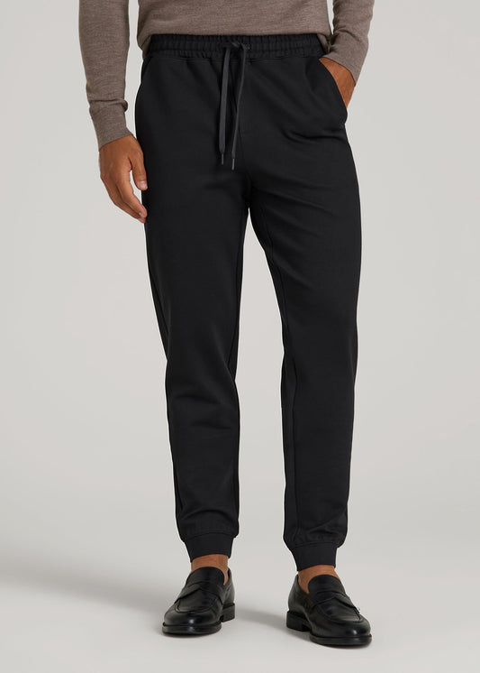 American Tall Men Soft Flex Ponte Jogger for Tall Men in Black