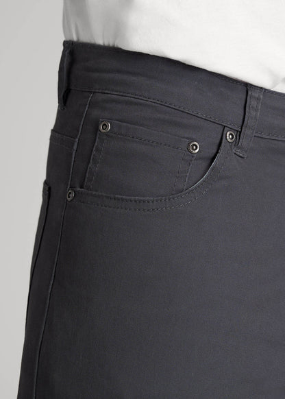 American Tall Men Carman TAPERED Fit Five Pocket Pants for Tall Men in Iron Grey
