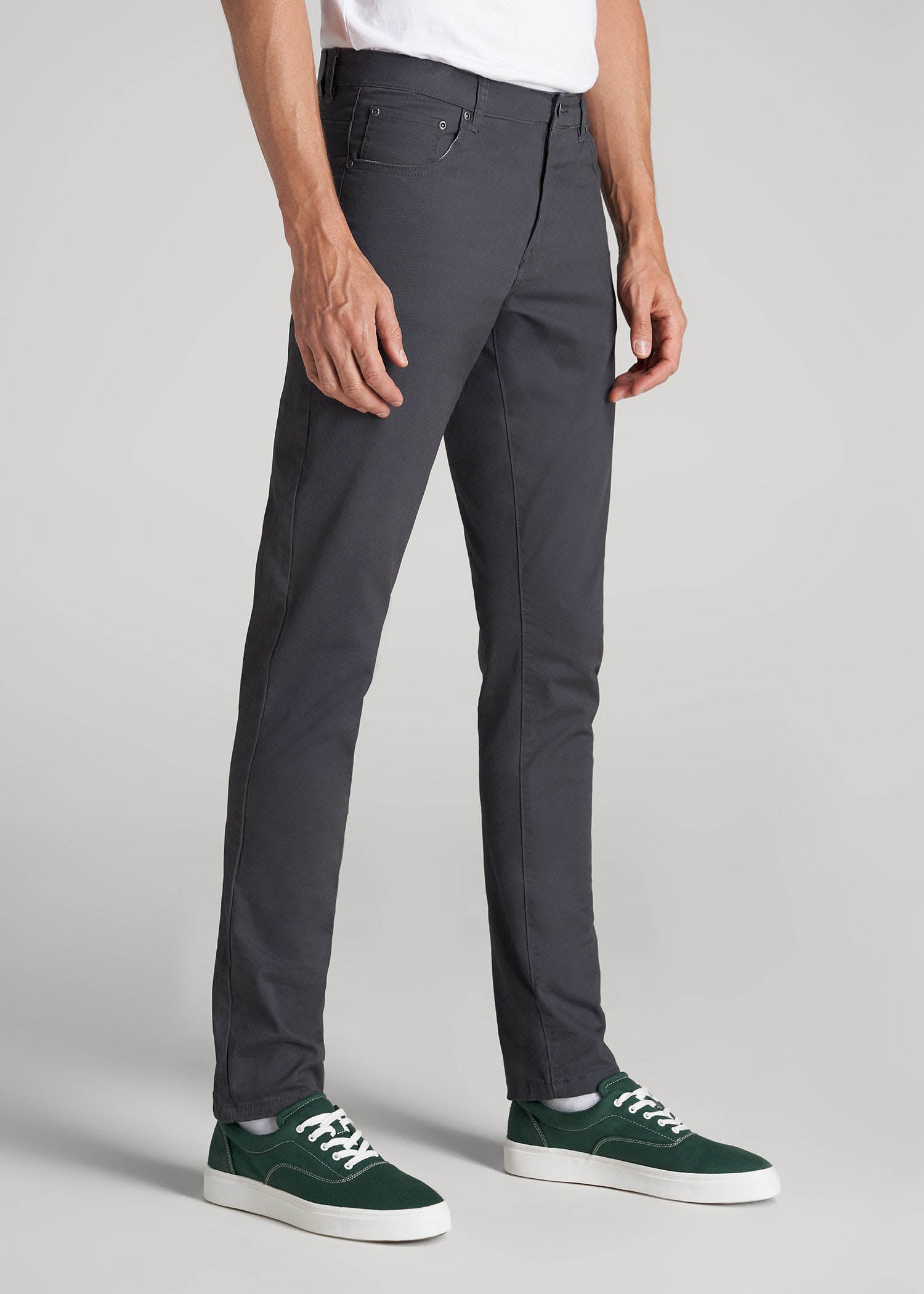 American Tall Men Carman TAPERED Fit Five Pocket Pants for Tall Men in Iron Grey