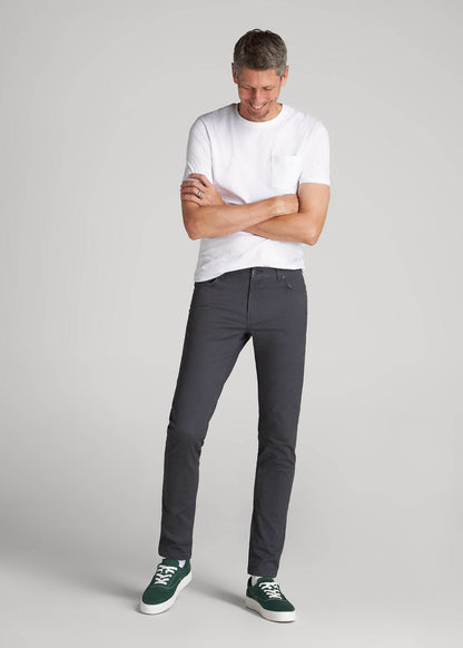 American Tall Men Carman TAPERED Fit Five Pocket Pants for Tall Men in Iron Grey
