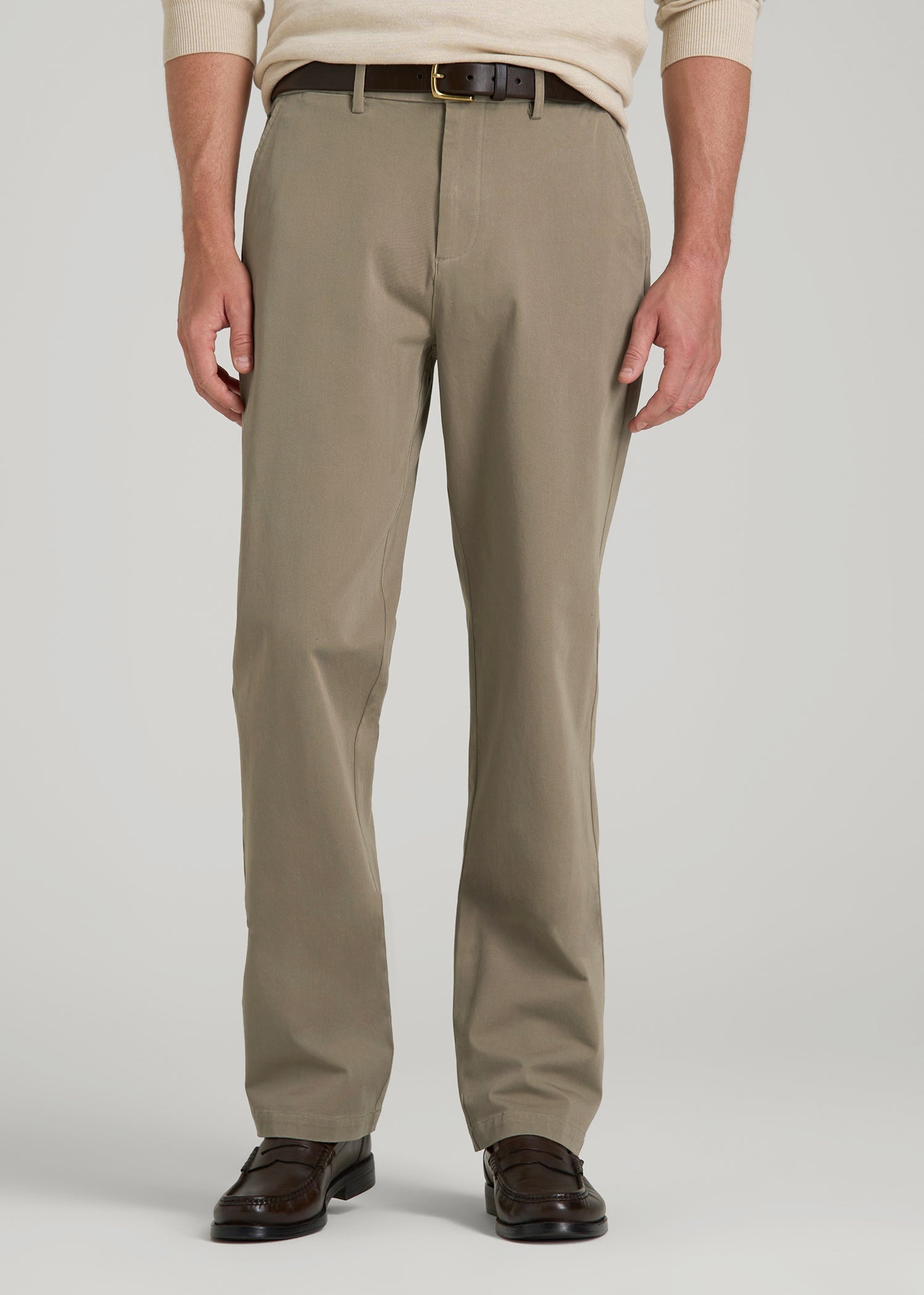 American Tall Men 4-Way Stretch Commuter Straight Chino Pants for Tall Men in Dusty Khaki