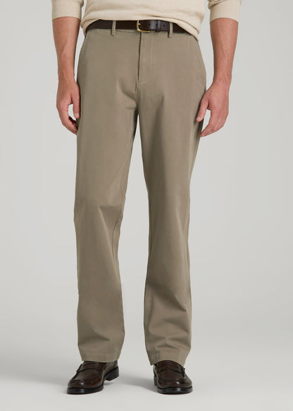 American Tall Men 4-Way Stretch Commuter Straight Chino Pants for Tall Men in Dusty Khaki