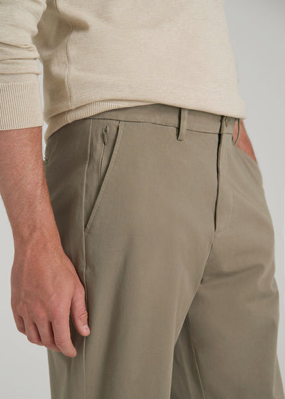 American Tall Men 4-Way Stretch Commuter Straight Chino Pants for Tall Men in Dusty Khaki