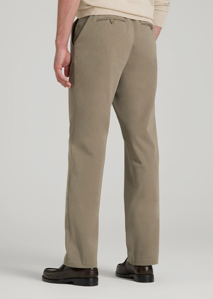 American Tall Men 4-Way Stretch Commuter Straight Chino Pants for Tall Men in Dusty Khaki