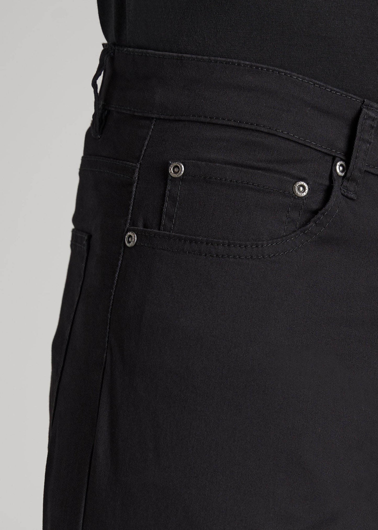 American Tall Men Carman TAPERED Fit Five Pocket Pants for Tall Men in Black