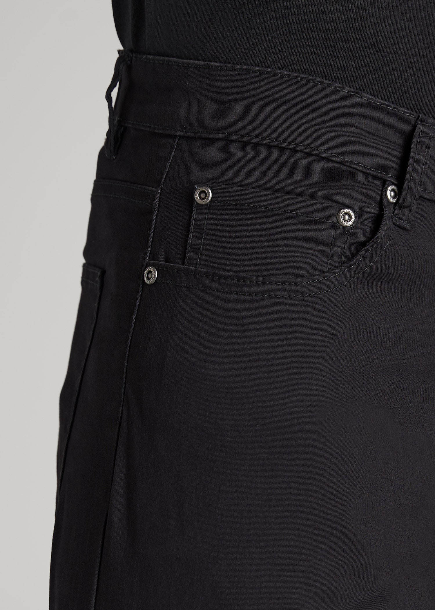 American Tall Men Carman TAPERED Fit Five Pocket Pants for Tall Men in Black