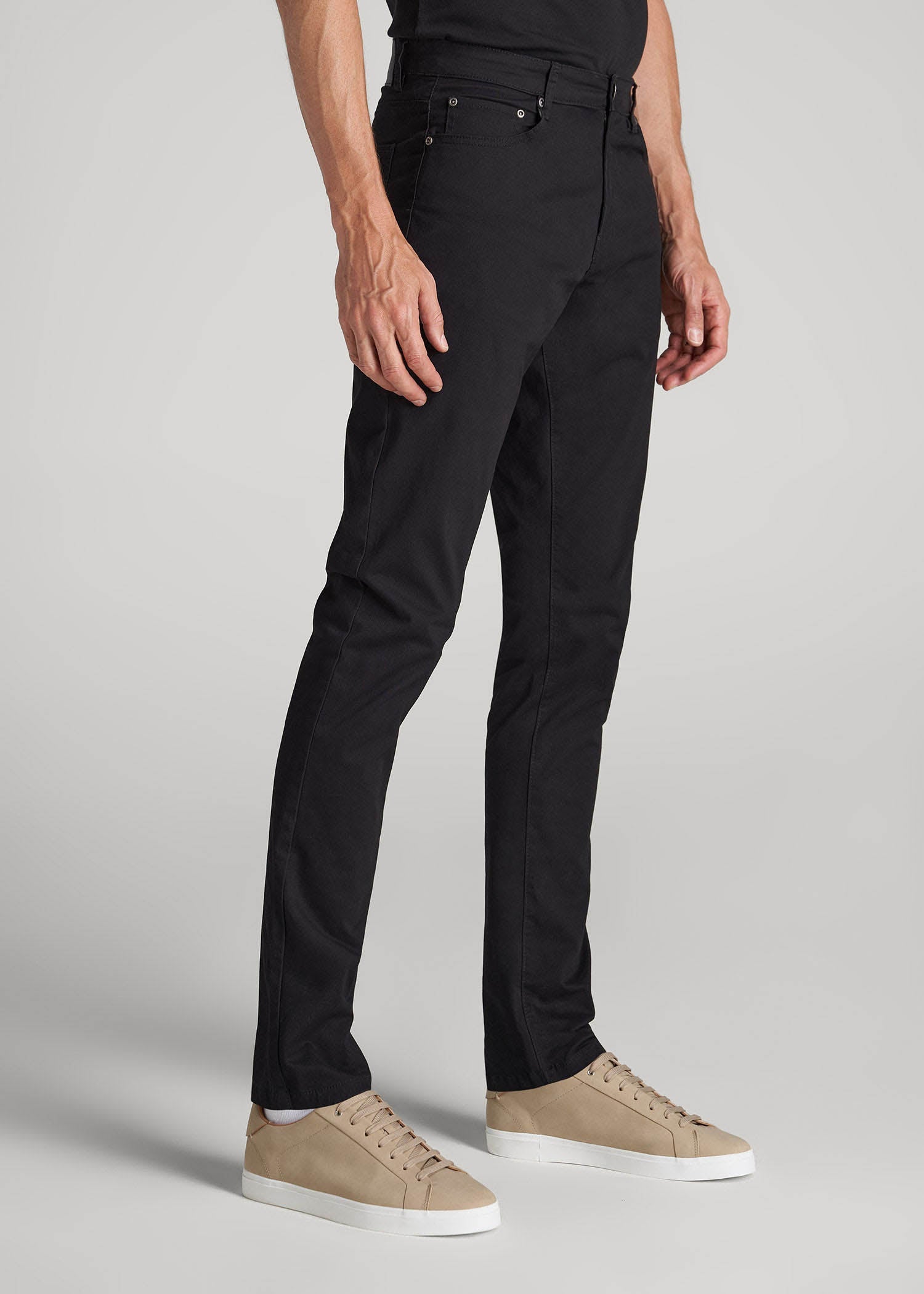American Tall Men Carman TAPERED Fit Five Pocket Pants for Tall Men in Black