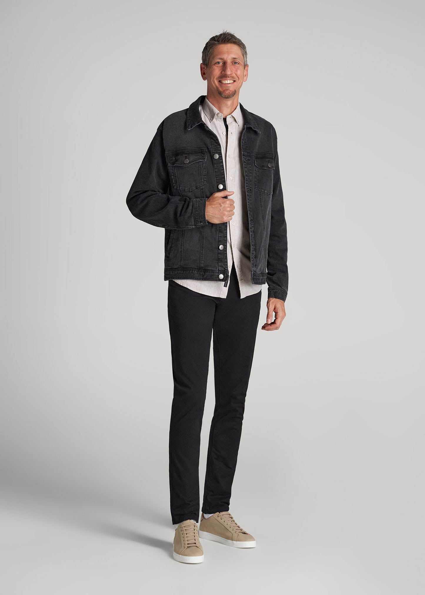 American Tall Men Carman TAPERED Fit Five Pocket Pants for Tall Men in Black