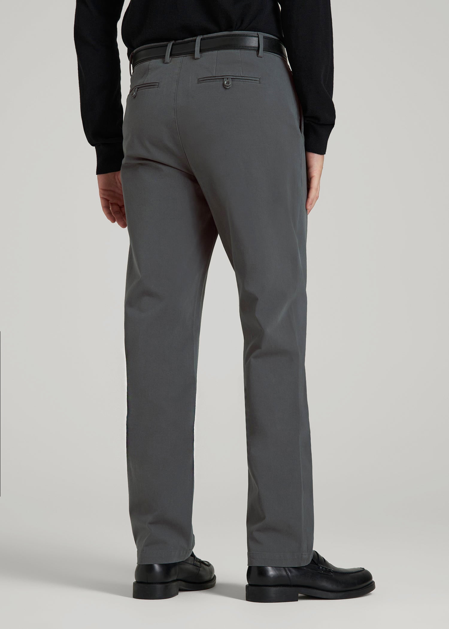 American Tall Men 4-Way Stretch Commuter Tapered Chino Pants for Tall Men in Dark Ash
