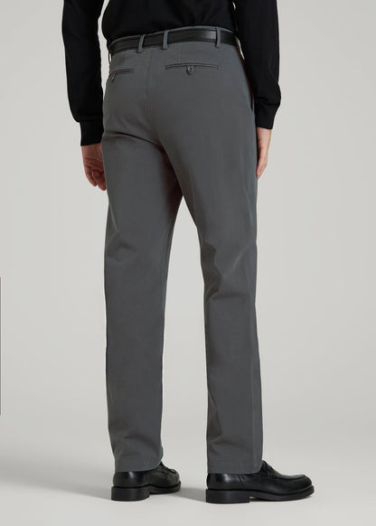 American Tall Men 4-Way Stretch Commuter Tapered Chino Pants for Tall Men in Dark Ash