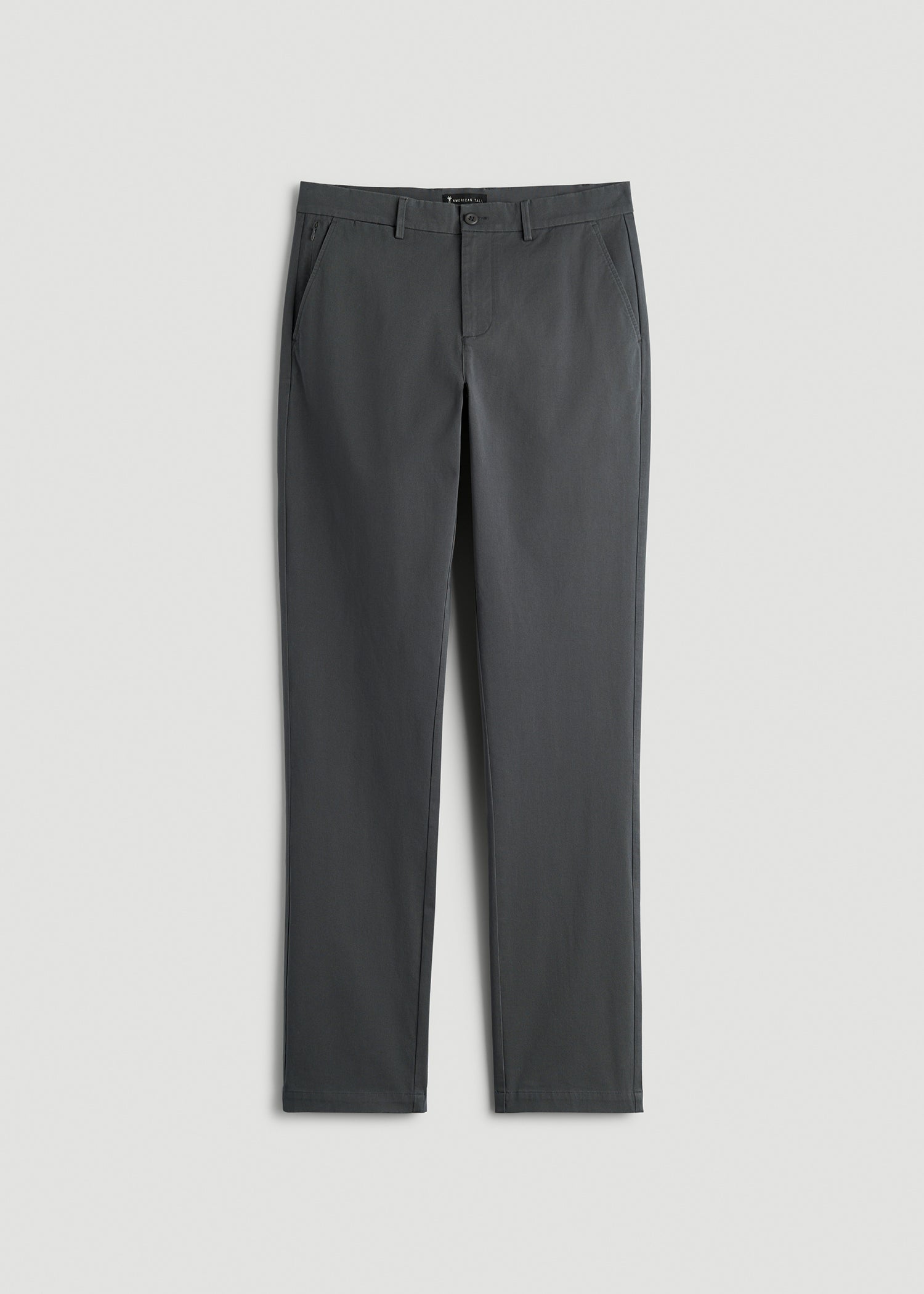 American Tall Men 4-Way Stretch Commuter Tapered Chino Pants for Tall Men in Dark Ash